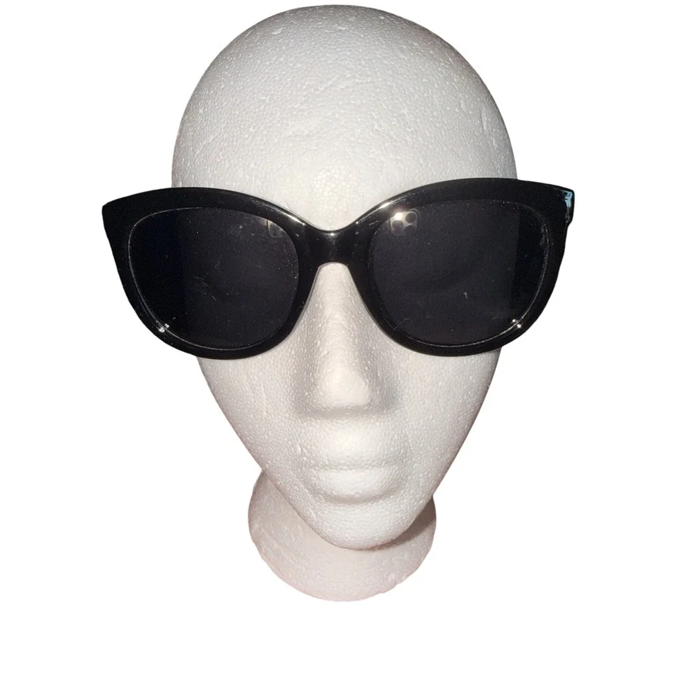 Beach City Preppy Fossil 53879 Black Cat Eye Sunglasses‎ 53-21-146 Retro